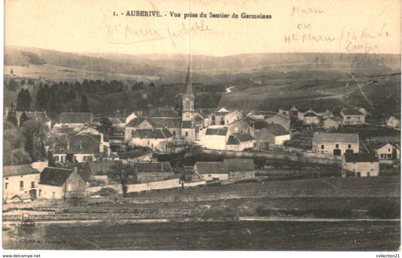 AUBERIVE .... VUE PRISE DU SENTIER DE GERMAINES - Auberive