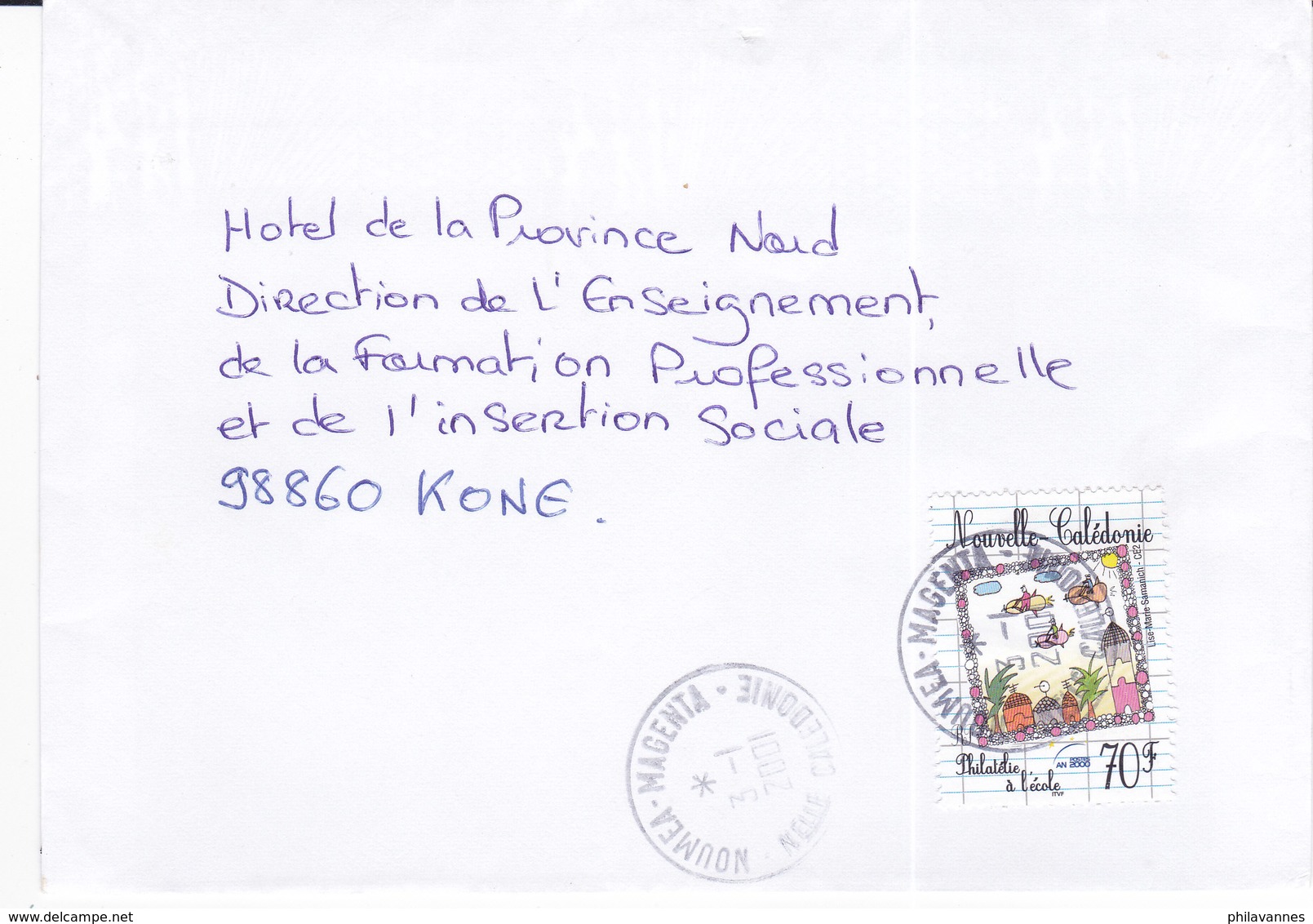 Nouvelle Calédonie, Lettre De NOUMEA- MAGENTA, 2001,PHILATELIE A L'ECOLE ( NC 31) - Lettres & Documents