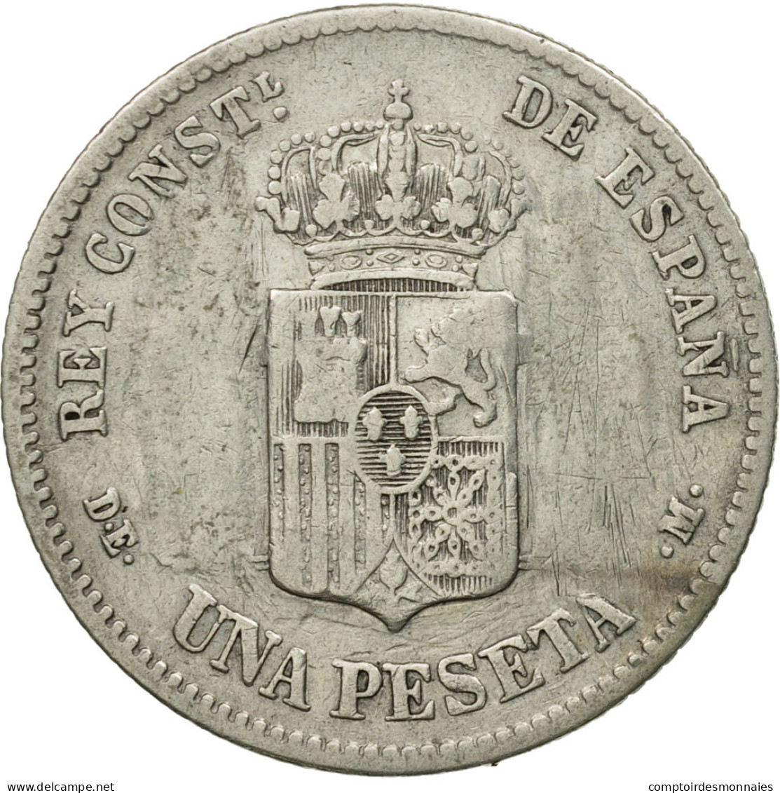 Monnaie, Espagne, Alfonso XII, Peseta, 1876, Madrid, TB+, Argent, KM:672 - Erstausgaben