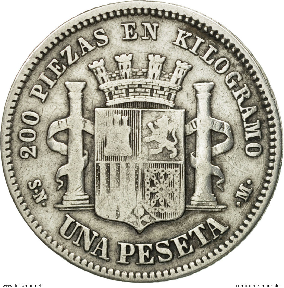 Monnaie, Espagne, Provisional Government, Peseta, 1869, Madrid, TTB, Argent - Erstausgaben