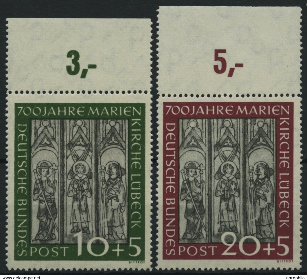 BUNDESREPUBLIK 139/40 **, 1951, Marienkirche Vom Oberrand, Pracht, Mi. (220.-) - Usados