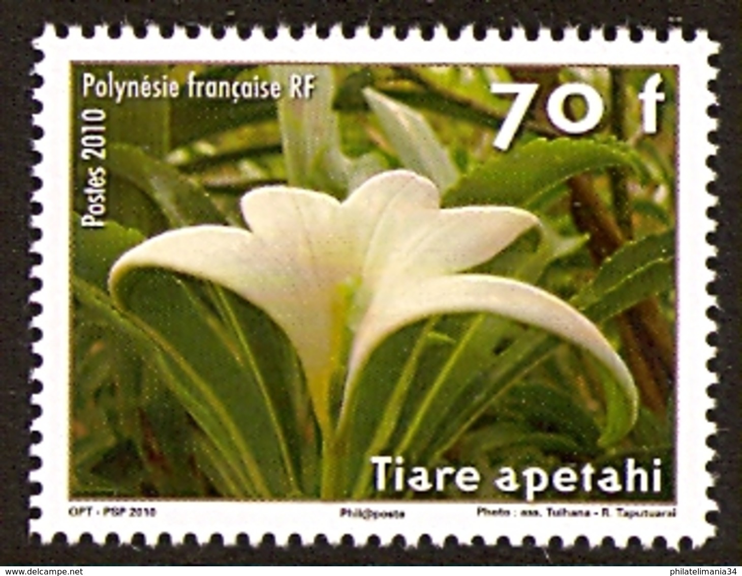 Polynésie Française 2010 - Flore Tiare Apetahi - Nuevos