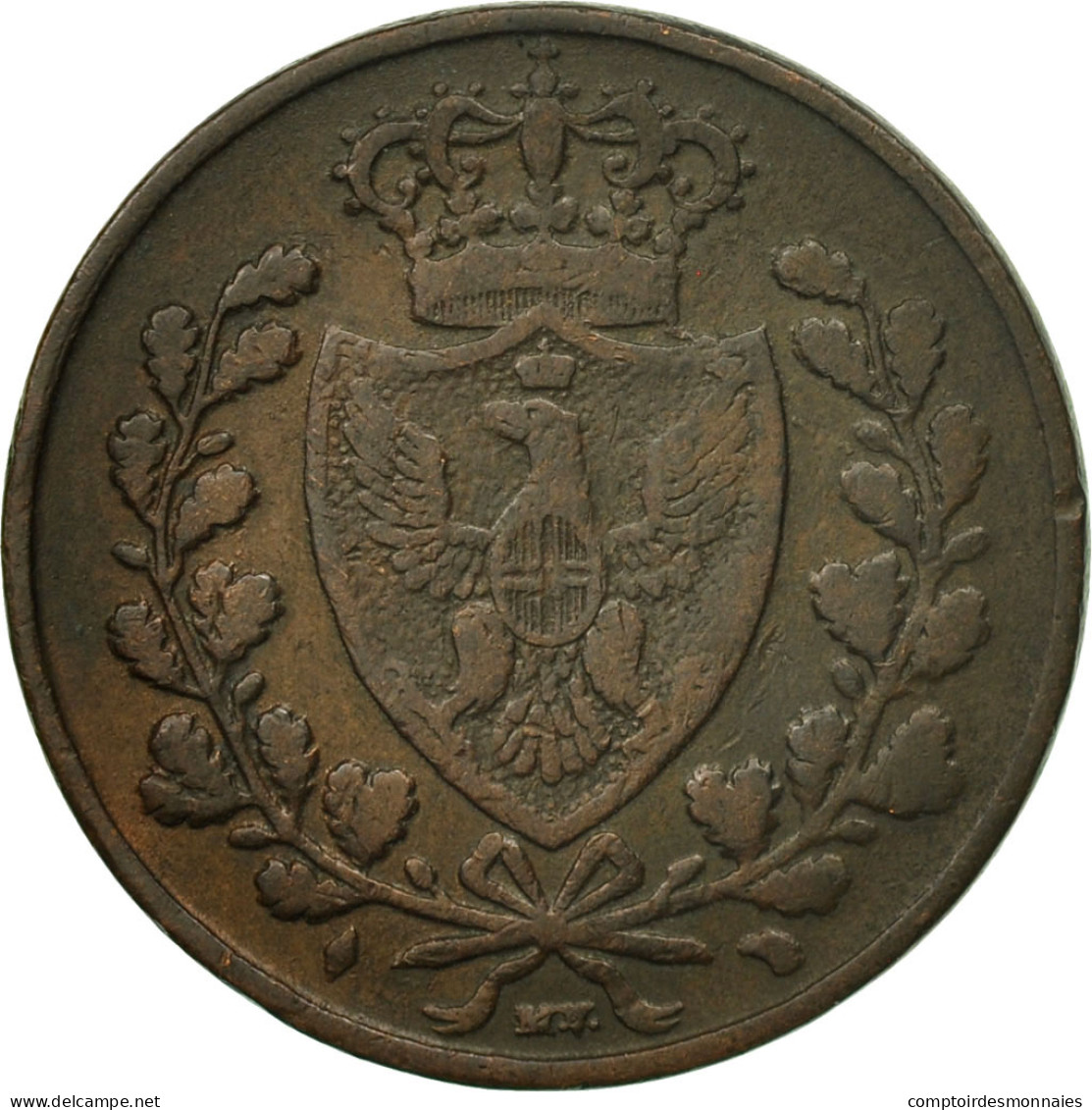 Monnaie, États Italiens, EMILIA, Vittorio Emanuele II, 5 Centesimi, 1826 - Piemonte-Sardinië- Italiaanse Savoie
