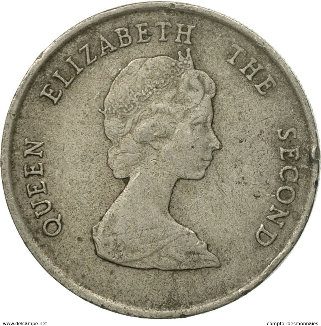 Monnaie, Etats Des Caraibes Orientales, Elizabeth II, 25 Cents, 1987, TB - Ostkaribischer Staaten