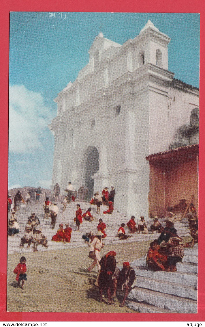 CPSM- Guatemala_ CHICHICASTENANGO - Eglise ST-THOMAS* -Animacion  **TOP ** 2 SCANS - Guatemala