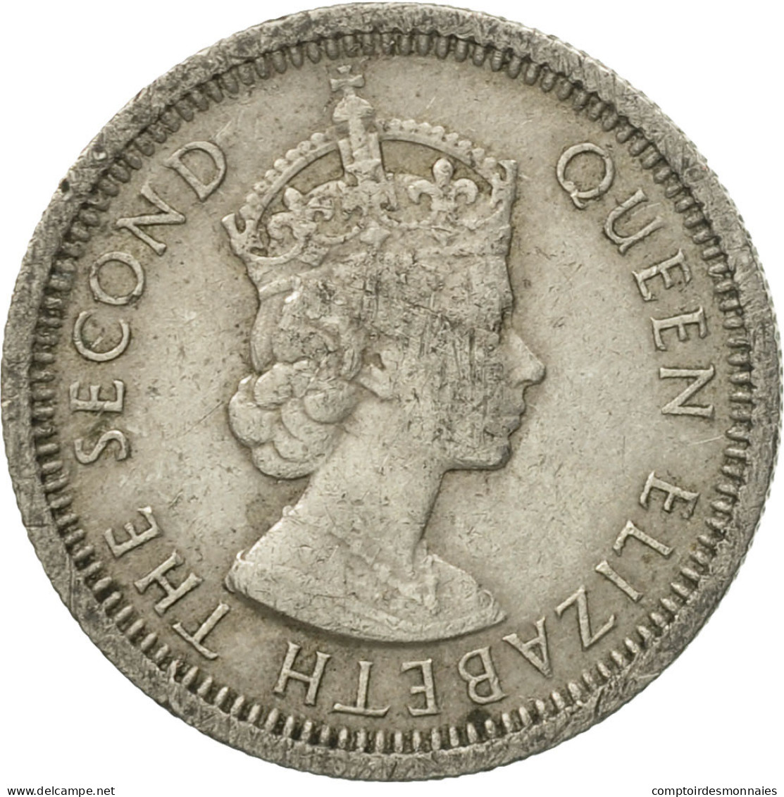 Monnaie, Etats Des Caraibes Orientales, Elizabeth II, 10 Cents, 1955, TB+ - Caraibi Britannici (Territori)