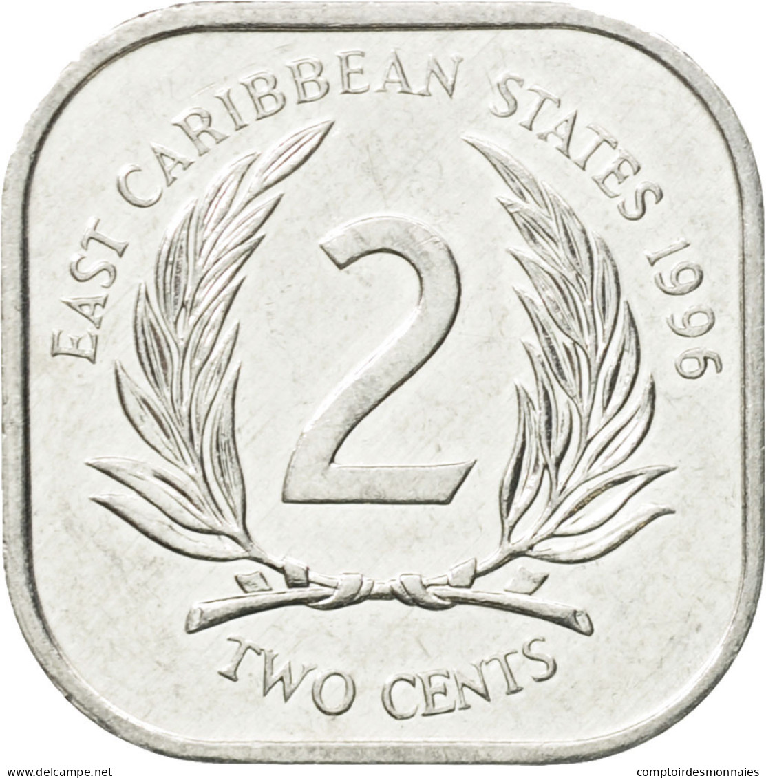 Monnaie, Etats Des Caraibes Orientales, Elizabeth II, 2 Cents, 1996, TTB - Caraibi Britannici (Territori)