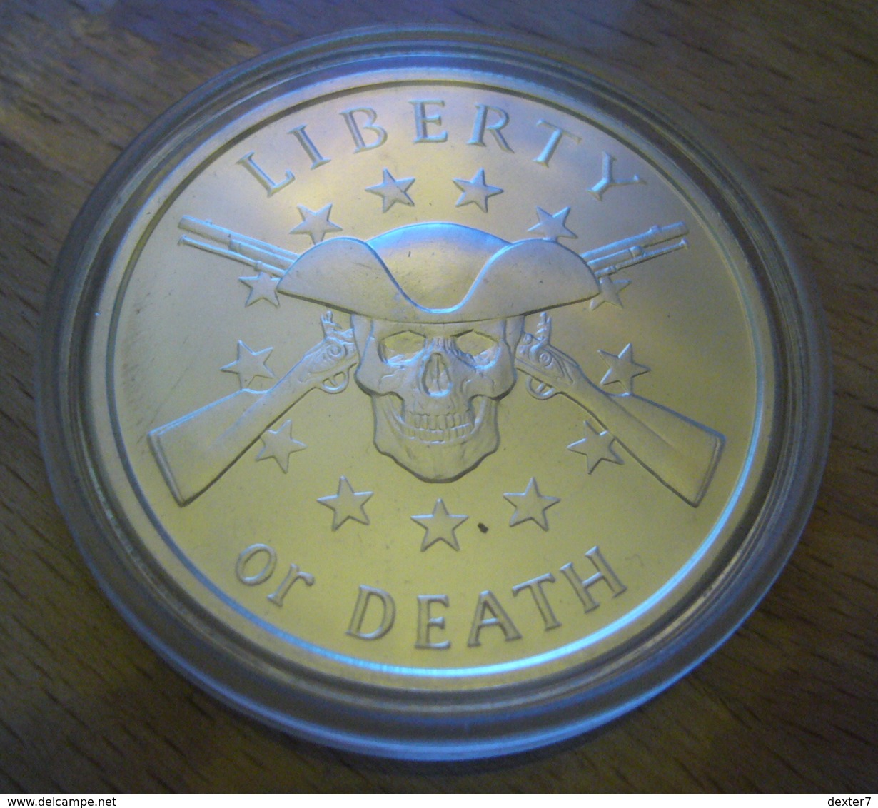 USA United States, Chris Duane Silver Shield LIBERTY OR DEATH 2014 BU 1 Oz Pure Silver - 1 Oncia Argento Stati Uniti - Collections