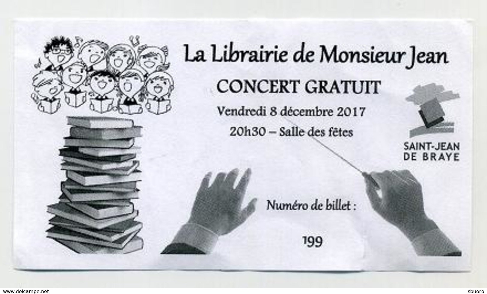 Ticket De Concert Gratuit à La Librairie De Monsieur Jean à Saint-Jean De Braye. 8 Décembre 2017 - Concerttickets
