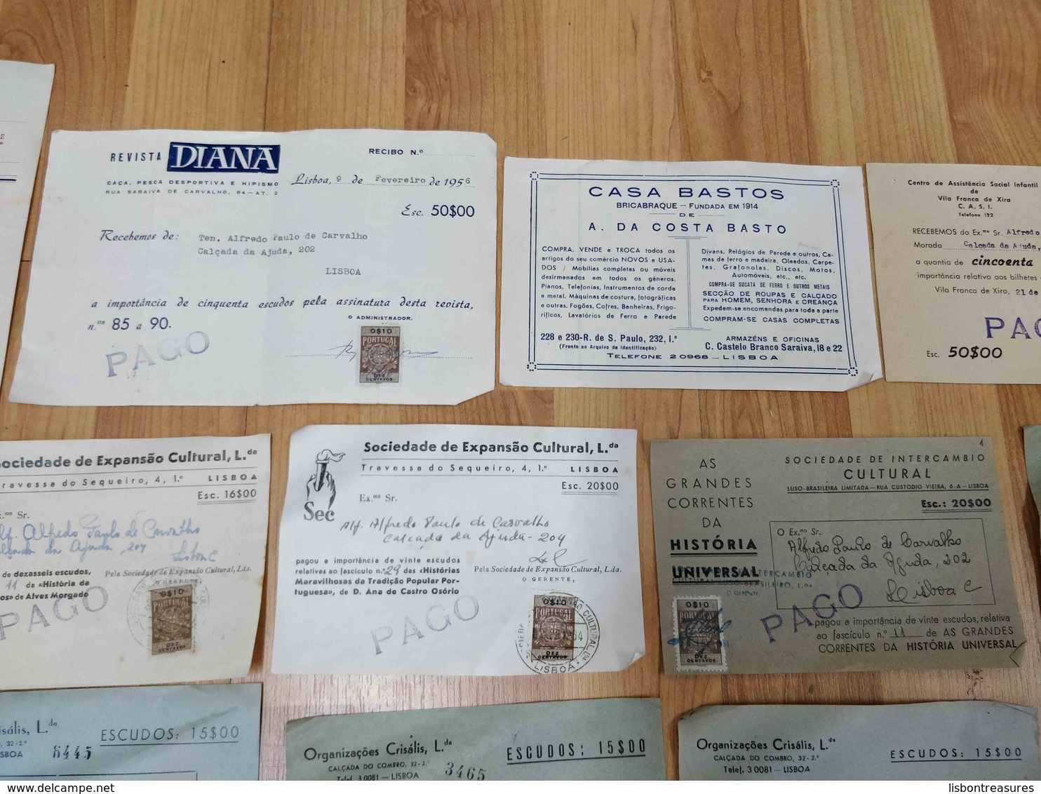 PORTUGAL LOT X 15 DOCUMENTOS DOCUMENTS FISCAIS REVENUE ADVERTISING - Covers & Documents