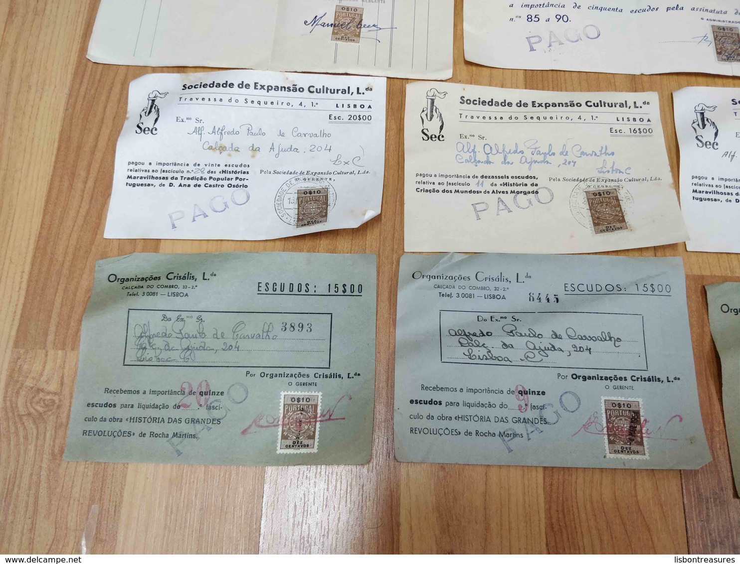 PORTUGAL LOT X 15 DOCUMENTOS DOCUMENTS FISCAIS REVENUE ADVERTISING - Covers & Documents