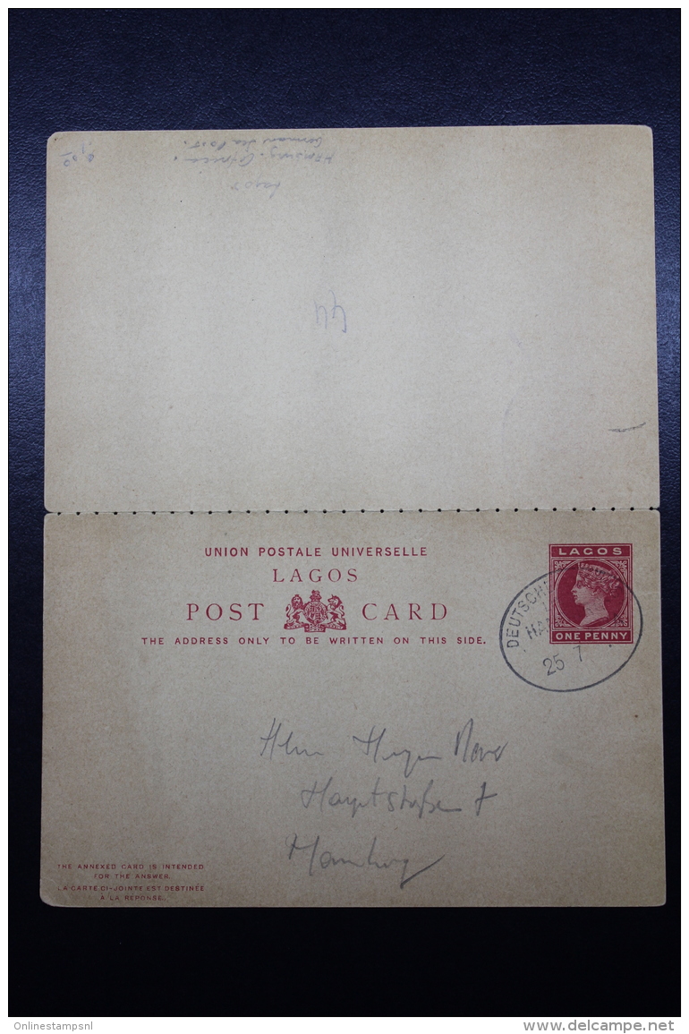 Deutsche Post In Kamerun  Postcard  Deutsche Seepost Hamburg - West Afrika Linie  Cancel - Nigeria (...-1960)