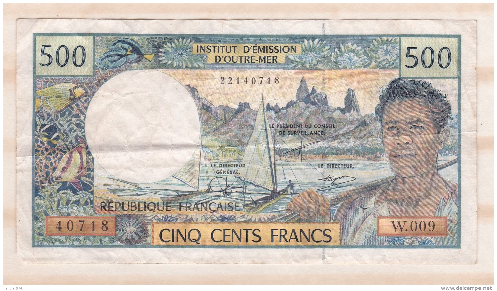 Institut D émission D Outre Mer , 500 FRANCS , Alphabet W.009 ,n° 40718 - French Pacific Territories (1992-...)