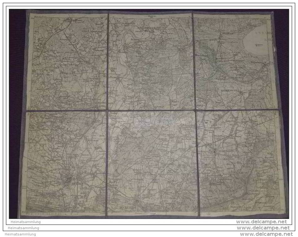 Königreich Preussen - Kreis Minden Stolzenau Hannover Neustadt Springe 1914 30cm X 37cm Auf Leinen - Landkarten