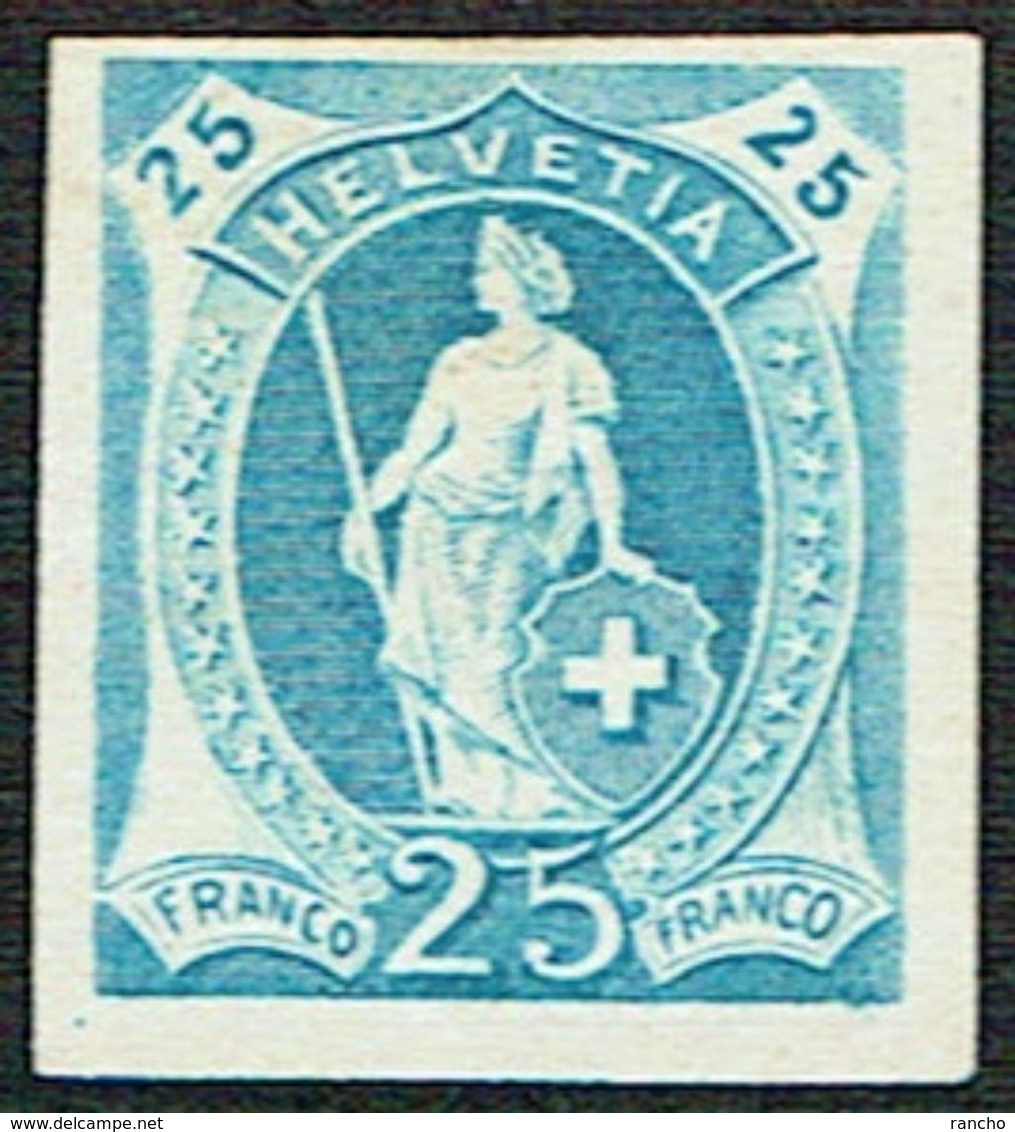 * ESSAIE DE TIMBRE 1882 C/.S.B.K. Nr:25c. BLEU CLAIR . * - Nuevos