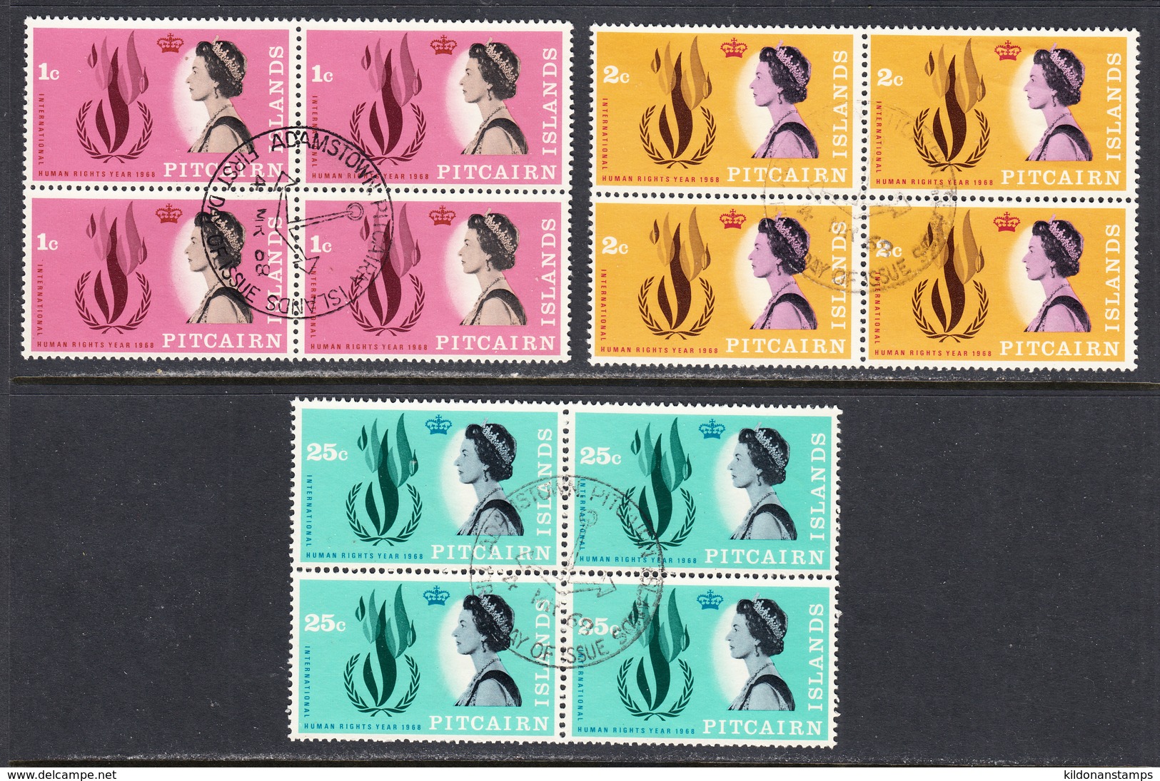 Pitcairn Islands 1968 Cancelled, First Day Of Issue, Blocks, Sc# 88-90 - Pitcairneilanden