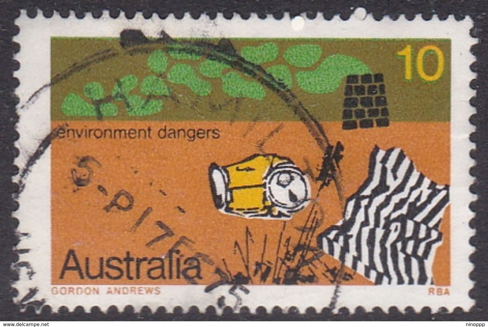 Australia ASC 625a 1975 10c Pollution Perf 14.75, Used - Probe- Und Nachdrucke