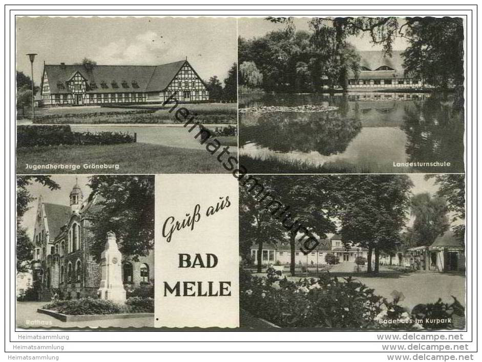 Bad Melle - Jugendherberge - Rathaus - Badehaus Landesturnschule - AK-Grossformat - Melle