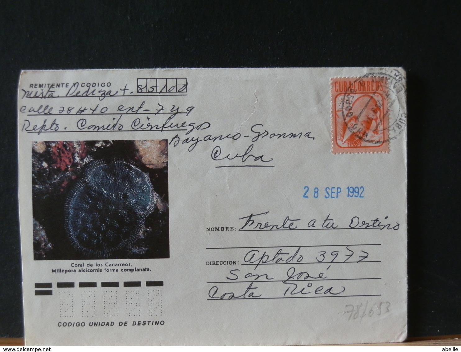 78/653   LETTRE CUBA TO COSTA RICA - Lettres & Documents