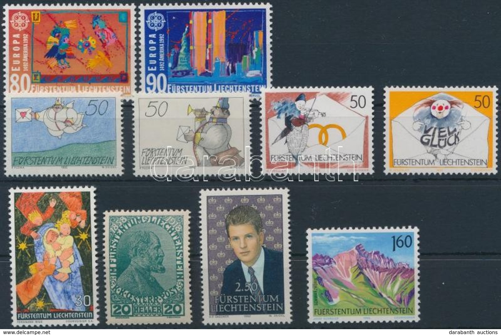 ** 1918-1992 Liechtenstein 4 Db Klf Sor + 8 Db Klf Bélyeg - Andere & Zonder Classificatie