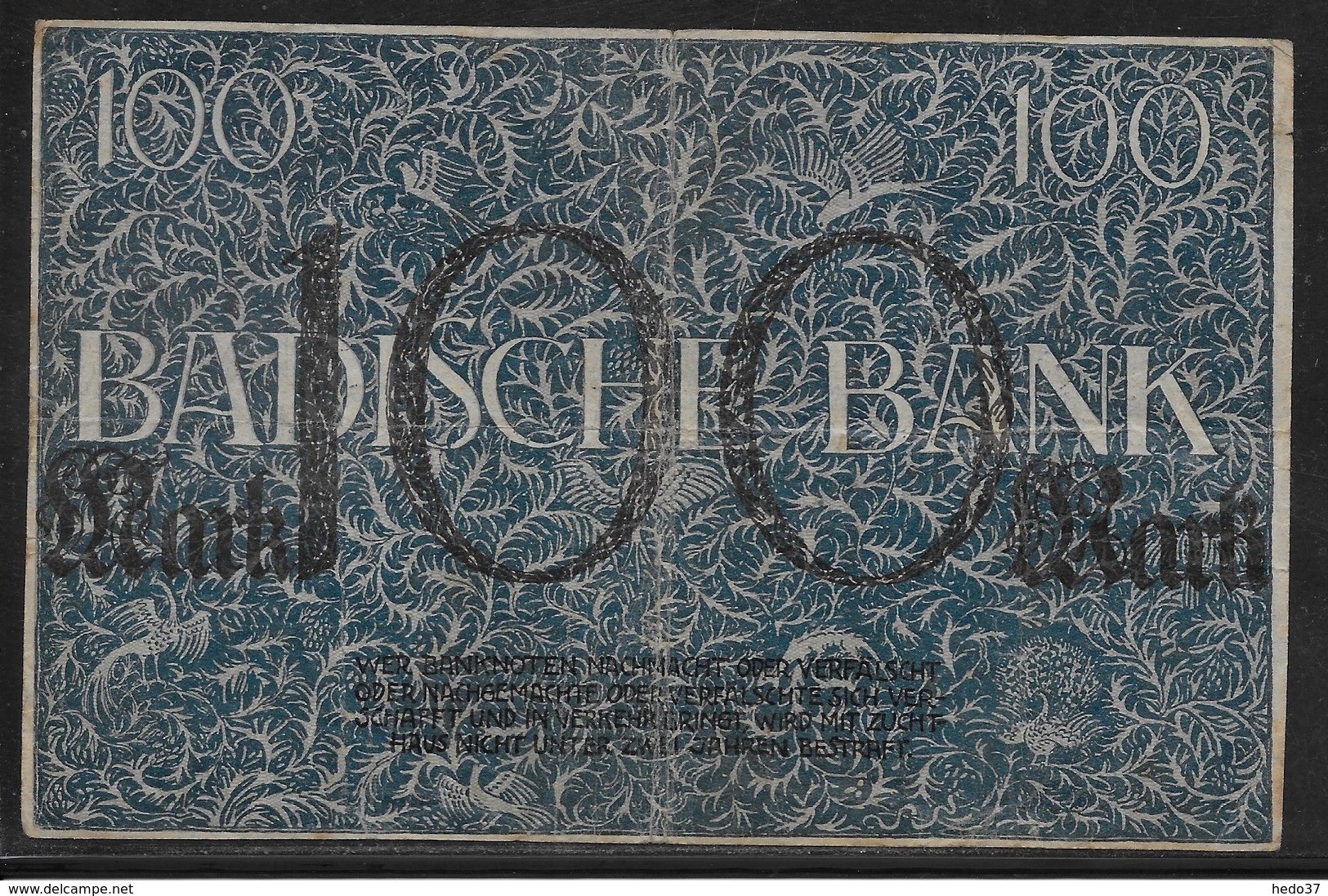 Bade - 100 Mark - 15-12-1918 - Pick N° S907 - TB - [ 1] …-1871 : Etats Allemands