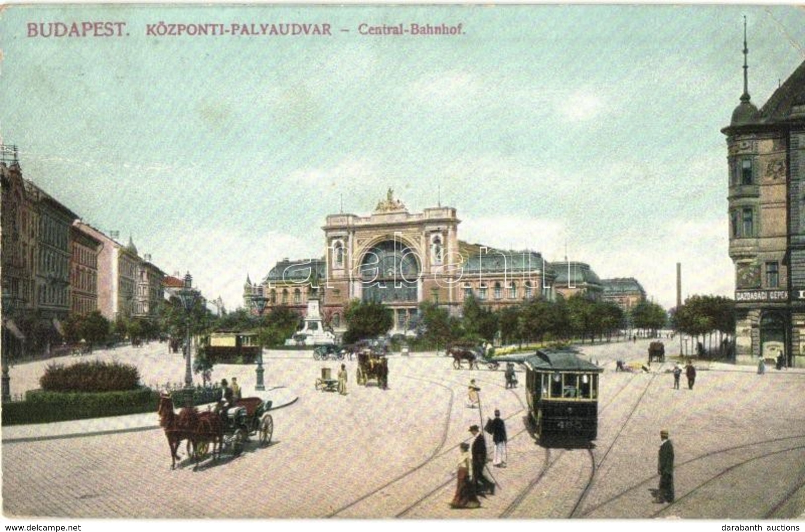 * T2/T3 1909 Budapest VII. Keleti (Központi) Pályaudvar, Villamos (fa) - Zonder Classificatie