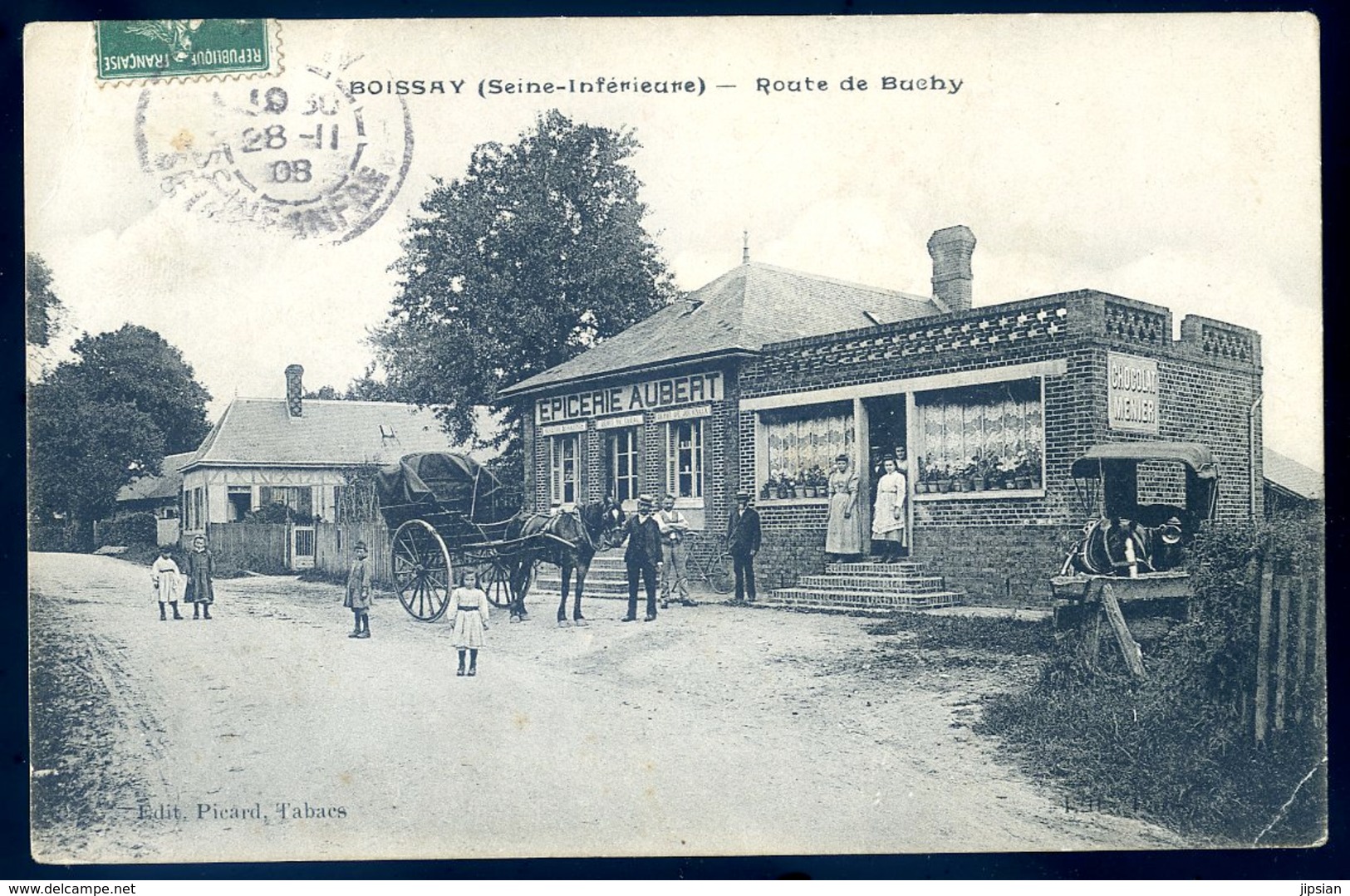 Cpa Du 76  Boissay Route De Buchy  -- épicerie Aubert   Aout18-9 - Buchy