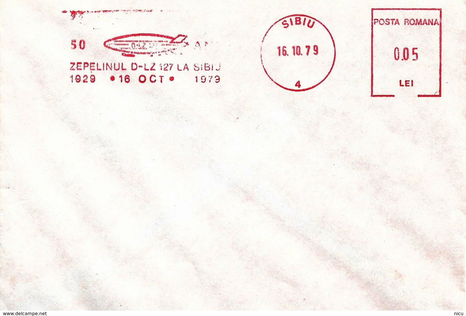 1979 - ZEPPELIN LZ 127 AT SIBIU - Maschinenstempel (EMA)