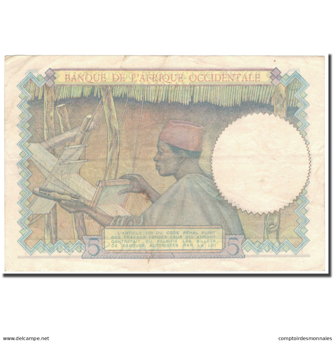 Billet, French West Africa, 5 Francs, 1942-04-22, KM:25, TTB+ - États D'Afrique De L'Ouest