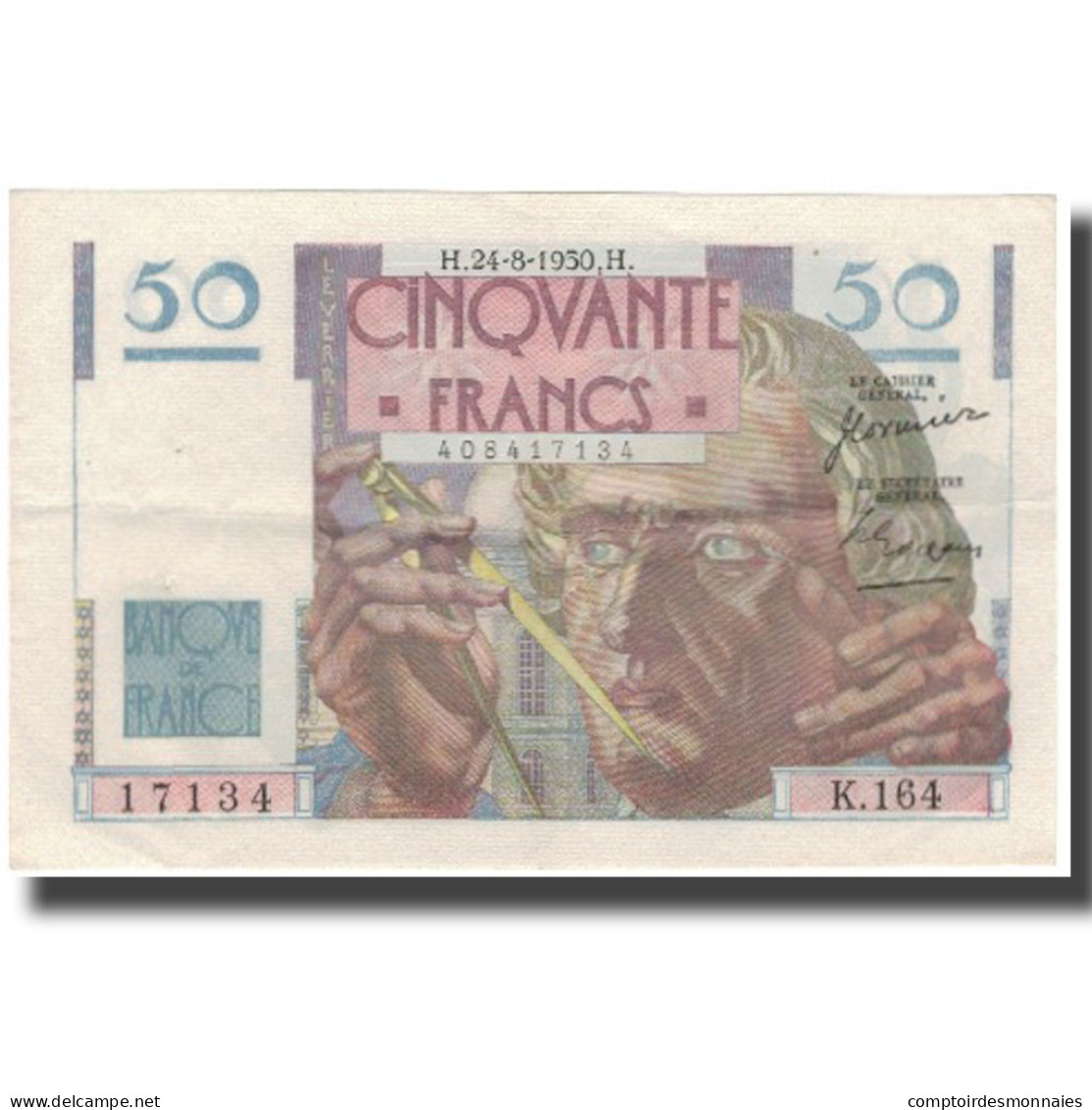 France, 50 Francs, 50 F 1946-1951 ''Le Verrier'', 1950-08-24, SUP - 50 F 1946-1951 ''Le Verrier''