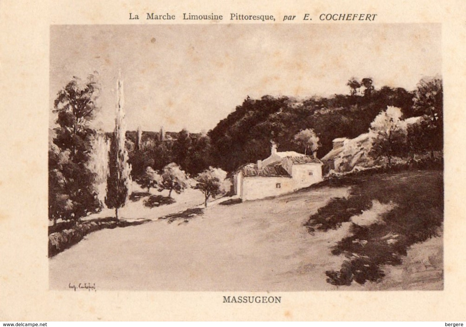 87. CPA. MASSUGEON BUSSIERE POITEVINE, Par Cochefert. Le Village. 1951. - Bussiere Poitevine
