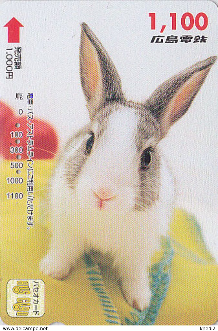 Carte Prépayée JAPON - ANIMAL - LAPIN - RABBIT JAPAN Prepaid Bus Card - KANINCHEN - CONEJO V2 - Hiro 230 - Lapins