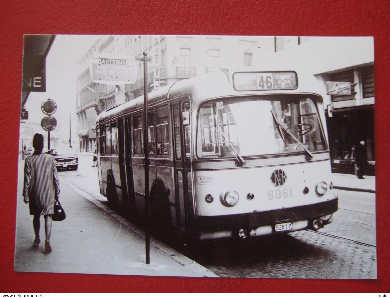 BELGIQUE - BRUXELLES - PHOTO 14.5 X 10 - TRAM - TRAMWAY - BUS -  LIGNE  46  - ANNNEE 60... - Transporte Público