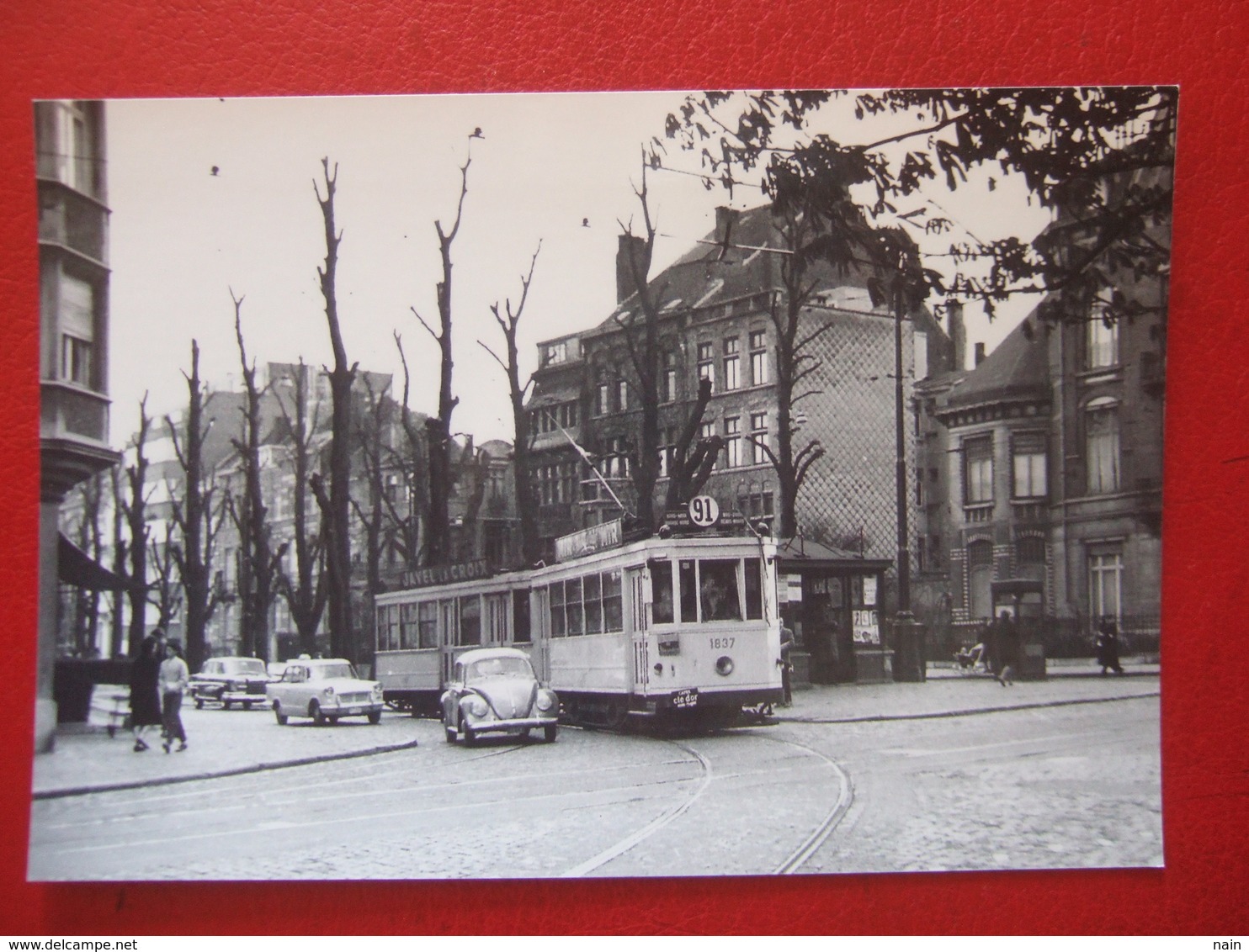 BELGIQUE - BRUXELLES - PHOTO 13.5 X 9.8 - TRAM - TRAMWAY - BUS -  LIGNE 91 - - Nahverkehr, Oberirdisch