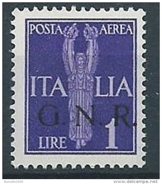 1944 RSI GNR VERONA POSTA AEREA 1 LIRA MNH ** - RSI262-5 - Airmail