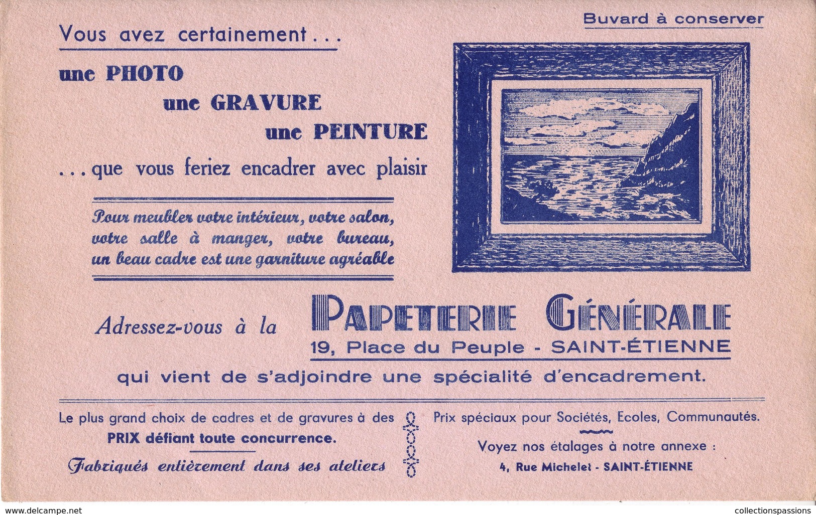 Buvard : Papeterie Générale - Saint Etienne - NEUF - - Papeterie