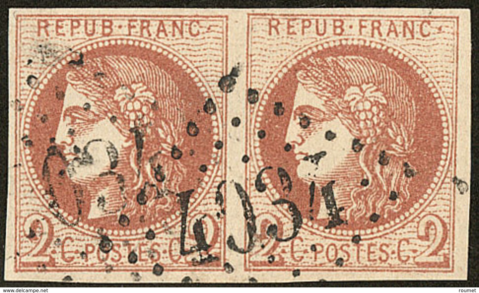 No 40II, Paire Obl Gc 4034. - TB - 1870 Bordeaux Printing