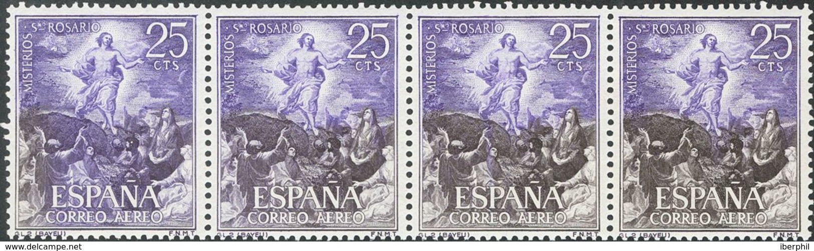 **1474(4). 1962. 25 Cts Negro Y Violeta, Tira De Cuatro. El Primer Sello VARIEDAD DE COLOR. MAGNIFICA. - Otros & Sin Clasificación