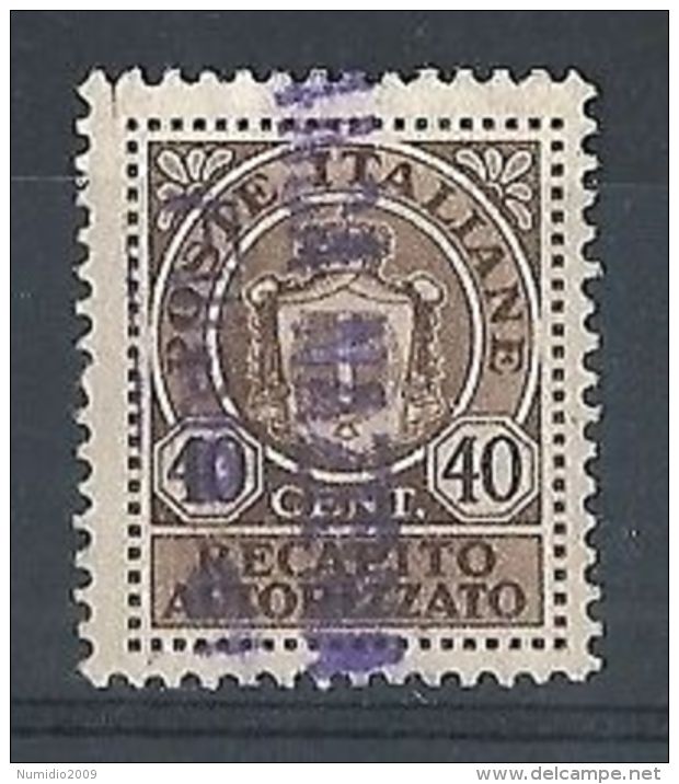 1945 LUOGOTENENZA USATO REC. AUTORIZZATO 40 C - 8373-5 - Autorisierter Privatdienst