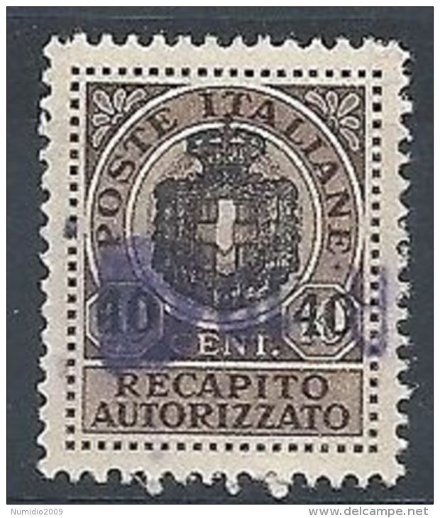 1945 LUOGOTENENZA USATO REC. AUTORIZZATO - RR8384-7 - Autorisierter Privatdienst