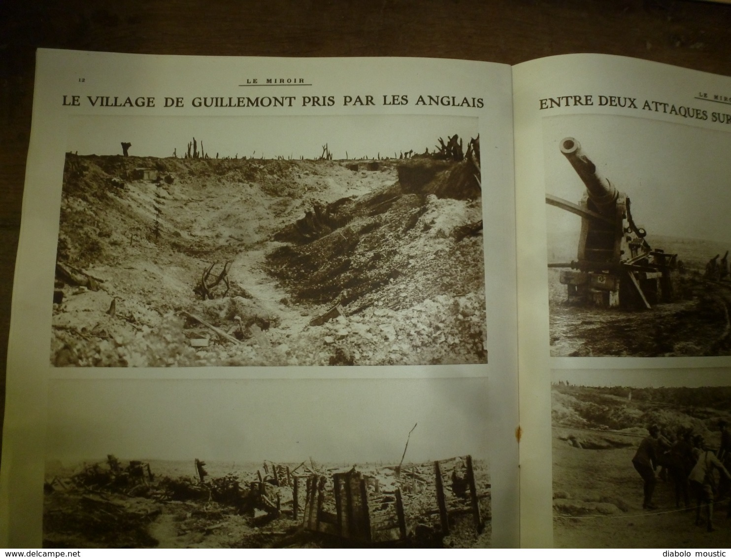 1916 LE MIROIR:Auto-mitrailleuses de l'armée belge;Cléry,Maurepas,Le Forest;Anglais à Guillemot; Cap,Usine Krupp;etc