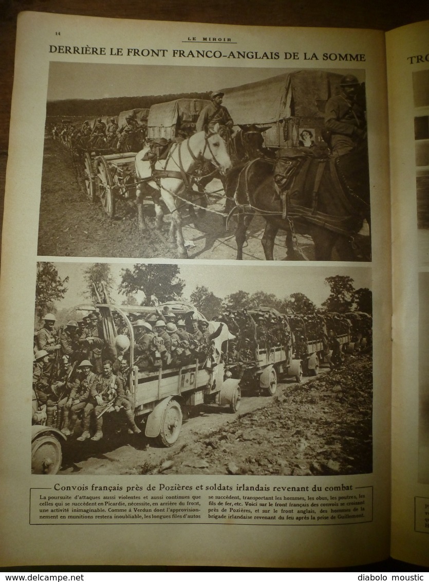 1916 LE MIROIR:Héroïnes slaves(Jivka Tersitch,Miliouka;Kala-Karis;Athènes;Macédoine;Lac Ostrovo;Irlandais à Pozières;etc