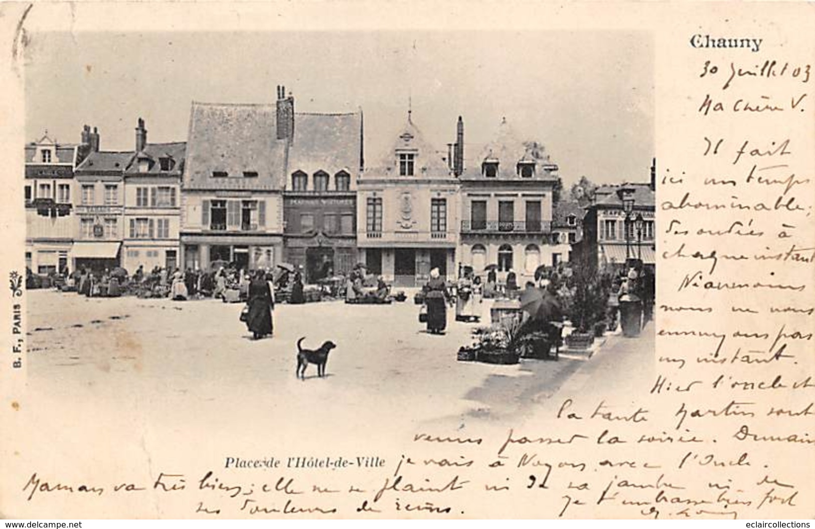 Chauny        02      Marché Place De L'Hôtel De Ville         (voir Scan) - Chauny