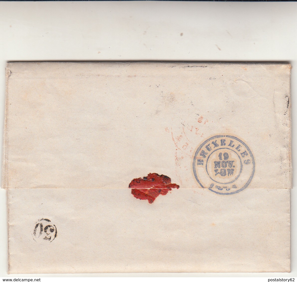 Dison To Bruxelles, Cover Con Contenuto 1854 - Postmarks - Lines: Distributions