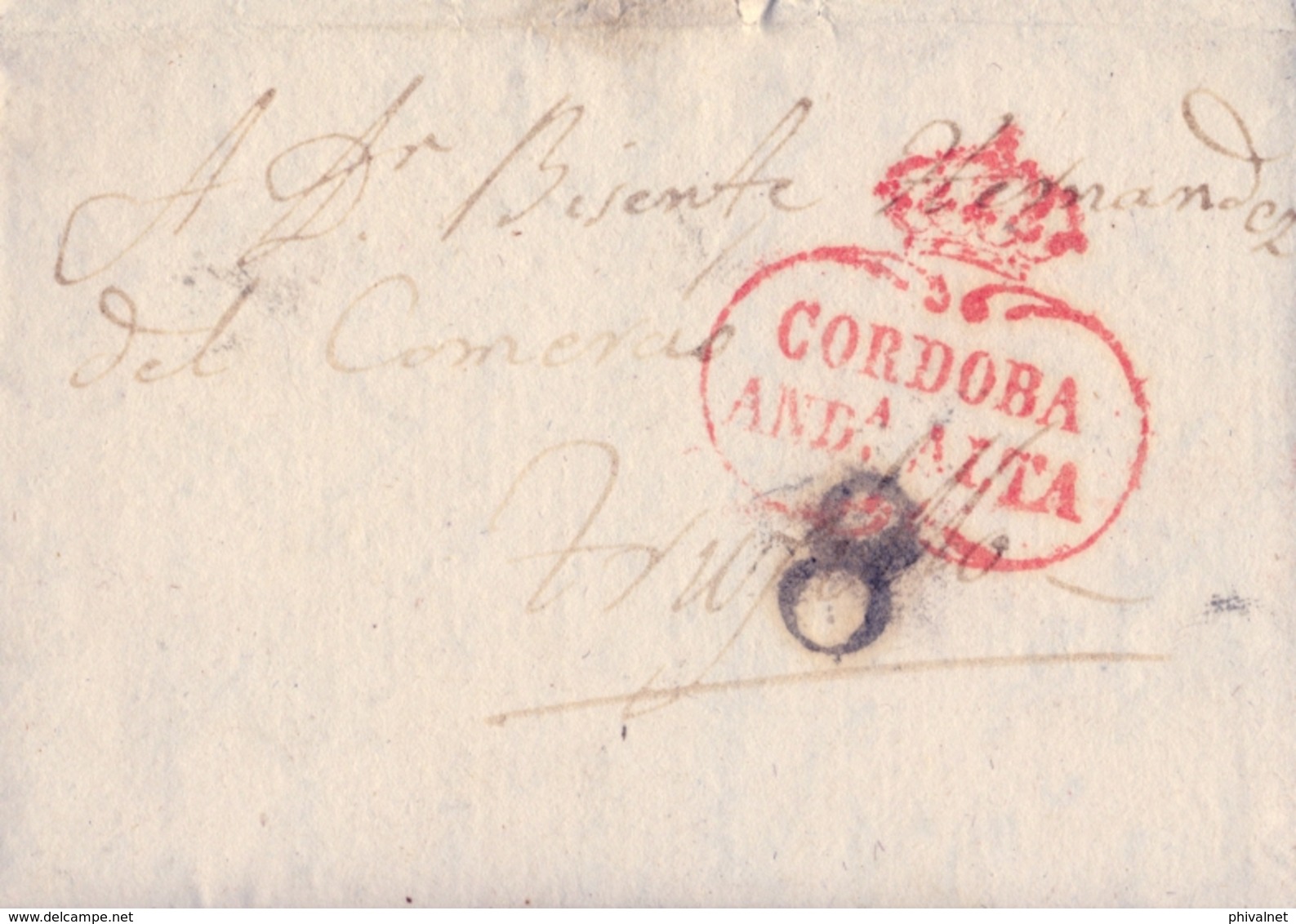 PREFILATELIA , 1838  , CARTA COMPLETA  , ANDALUCIA , CÓRDOBA  - TRUJILLO , T. 6 - ...-1850 Prefilatelia