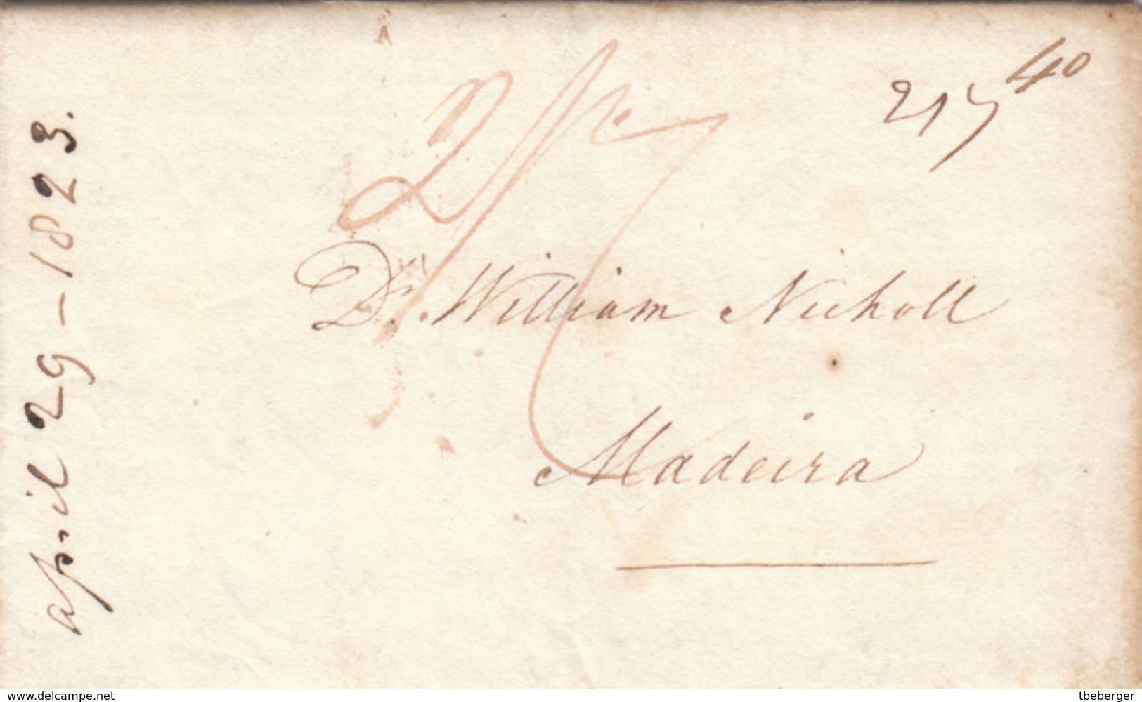 United Kingdom Madeira 1821/27 Correspondence 7 Entire Letters London To Funchal (q191) - ...-1840 Precursores