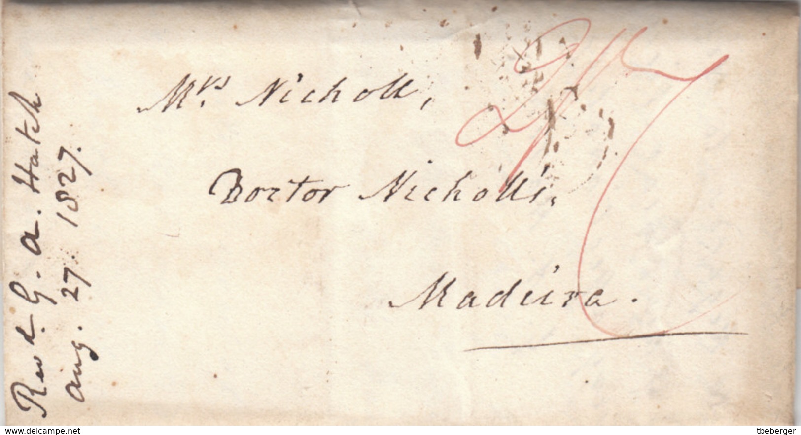 United Kingdom Madeira 1821/27 correspondence 7 entire letters London to Funchal (q191)