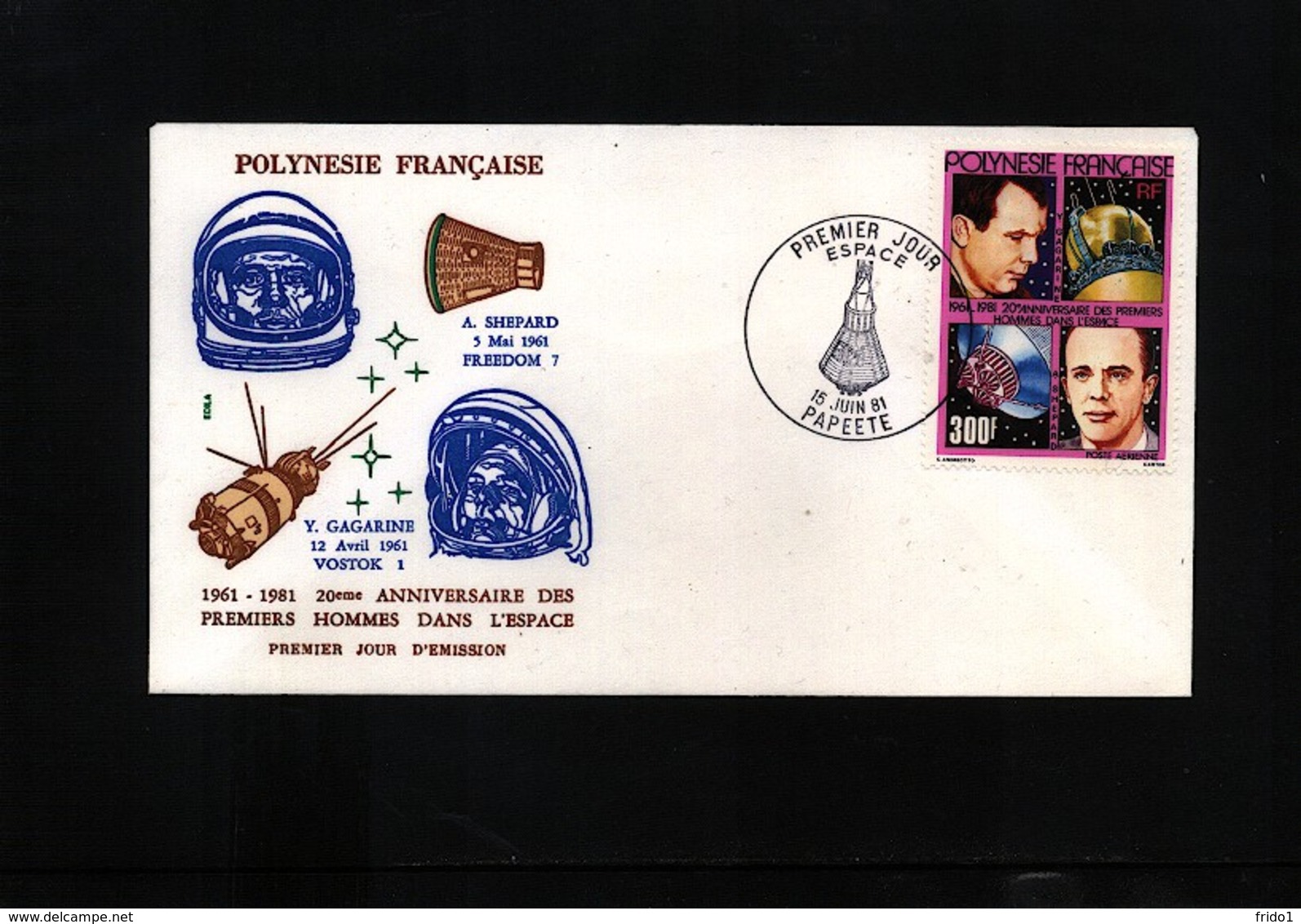 French Polynesia 1981 Space / Raumfahrt 20 Years Of The First Man In The Space FDC - Oceanía