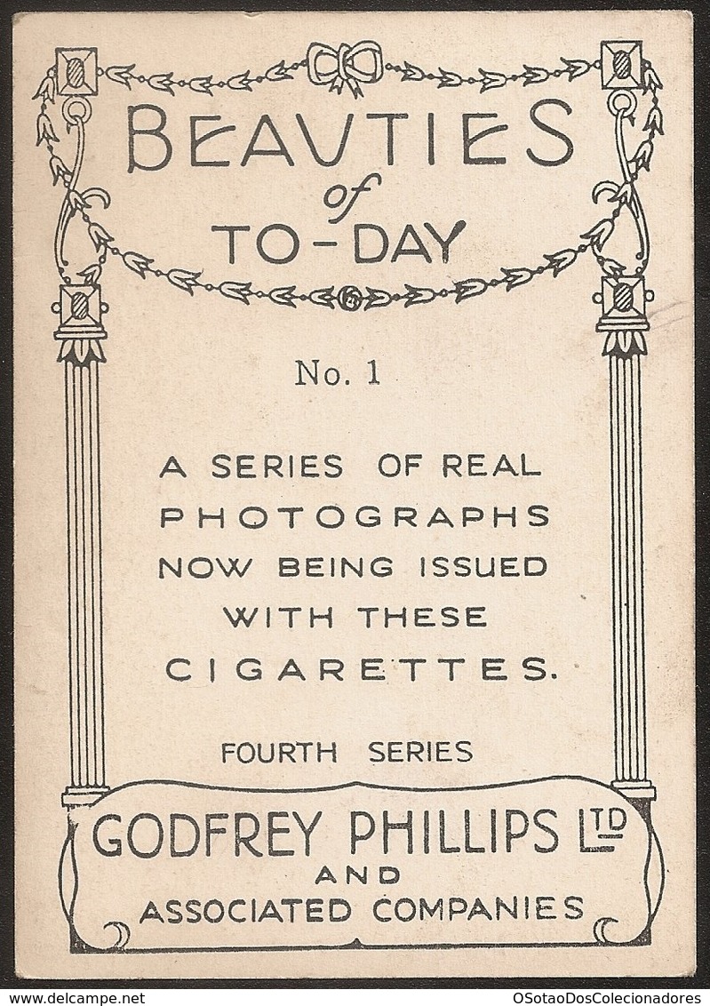 Cigarrete Card Vintage - Godfrey Phillips - Beauties Of To-Day - Diana Chase Nº1 - Real Photo - Phillips / BDV