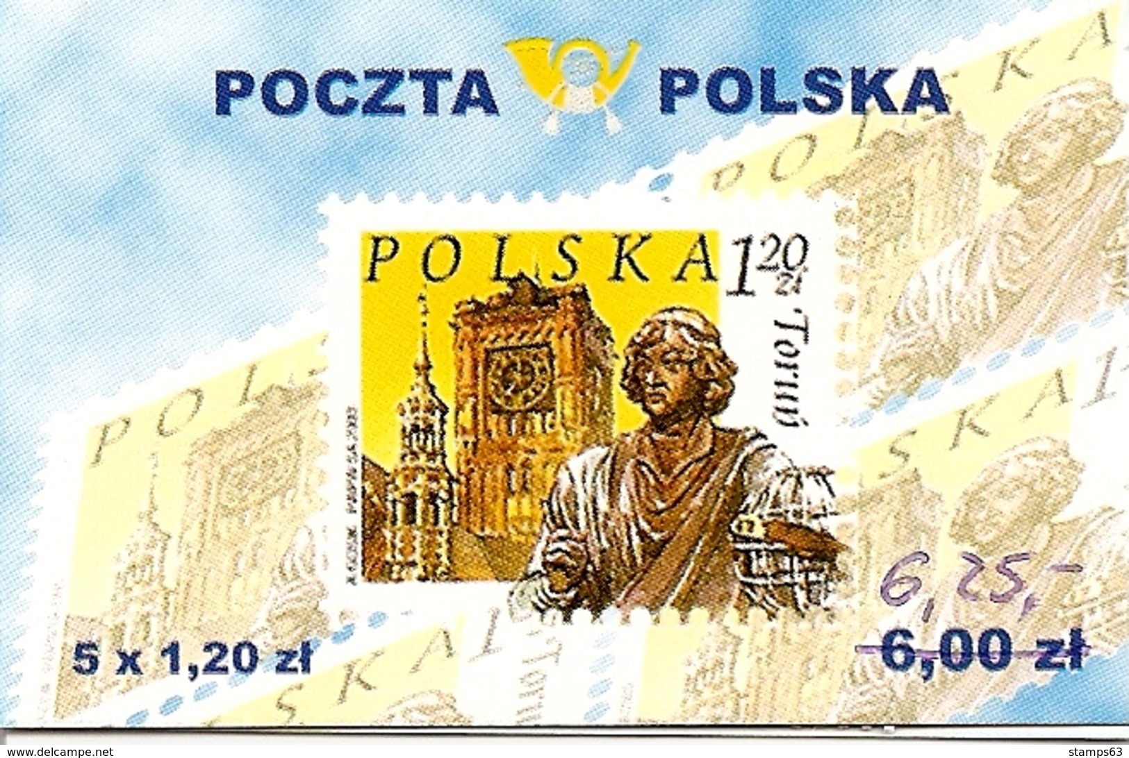 POLAND / POLEN, 2004, Booklet 53a,  5x1.20 Torun + 5x5 Gr - Cuadernillos